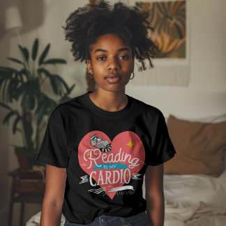 Lezen is mijn cardio rode hart wasbeer t-shirt