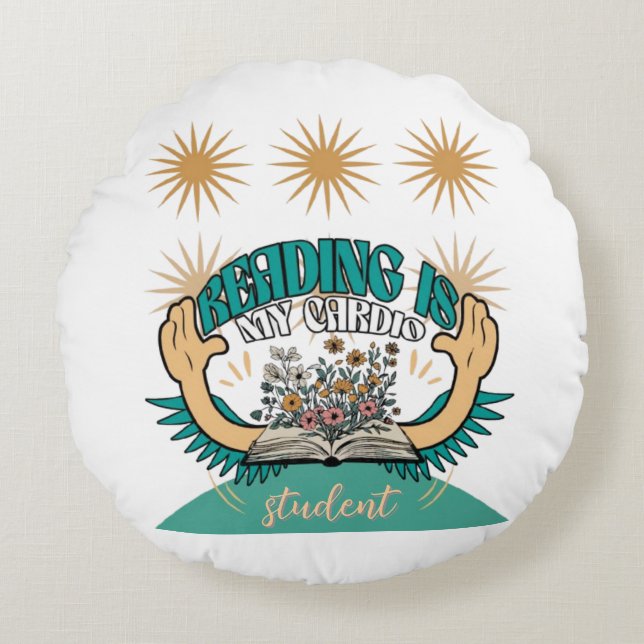 Lezen is mijn cardio Sierkussen Rond Kussen (Voorkant)