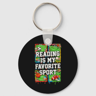 Lezen is mijn favoriete sport grappige introvert sleutelhanger