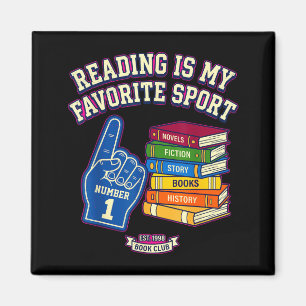 Lezen is mijn favoriete sport schuim vinger boek magneet