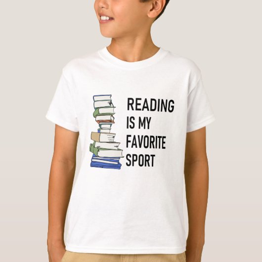 Lezen is mijn favoriete sport t-shirt (Voorkant)