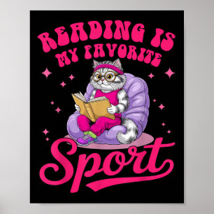 Lezen Is Mijn Favoriete Srt Grappige Kat Boekliefh Poster