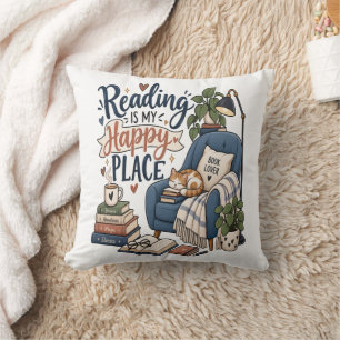 Lezen Is Mijn Gelukkige Plek – Cozy Boek Liefhebbe Kussen