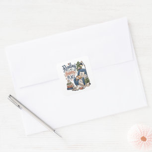 Lezen Is Mijn Gelukkige Plek – Cozy Boekliefhebber Vierkante Sticker