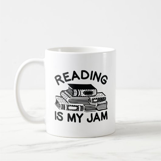 Lezen is mijn jam koffiemok (Links)