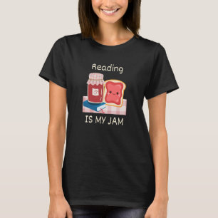 Lezen is mijn Jam Pun die Jelly en Toast Chib lees T-shirt
