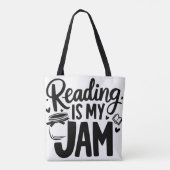 Lezen is mijn jam tote bag (Achterkant)