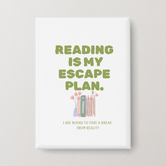 Lezen is mijn ontsnappingsplan - Cozy Boekenliefhe Button (Voorkant)