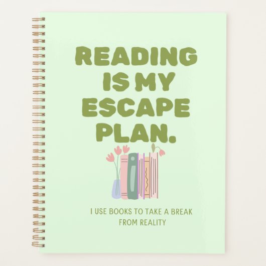 Lezen is mijn ontsnappingsplan - Cozy Boekliefhebb Planner (Voorkant)