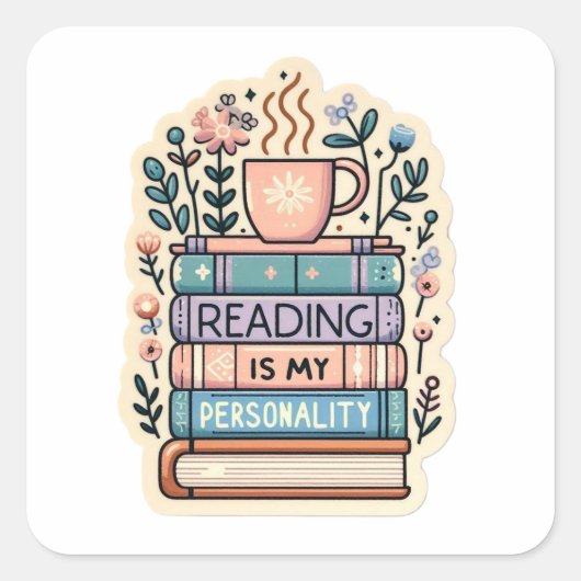Lezen Is Mijn Persoonlijkheid Sticker - Cozy Bookw (Voorkant)