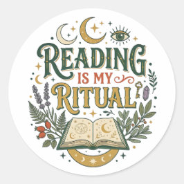 Lezen is mijn ritueel sticker Hemel Boekliefhebber