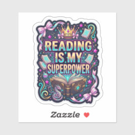 Lezen is mijn superkracht - fantasy fictie sticker