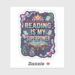 Lezen is mijn superkracht - fantasy fictie sticker