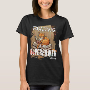 Lezen Is Mijn Superkracht Kat Liefhebber Cadeau T-shirt