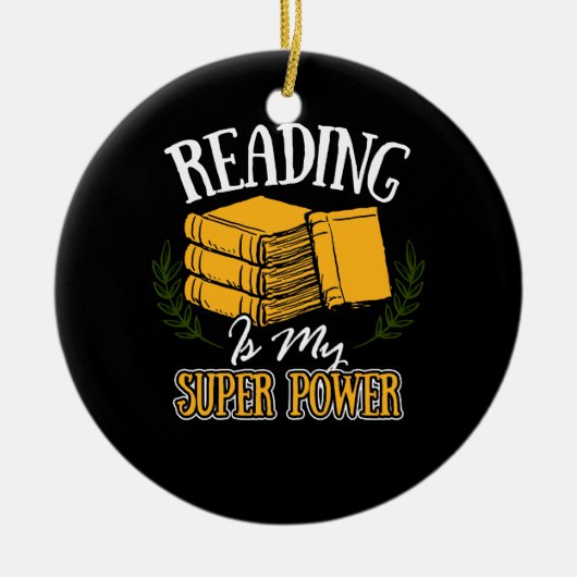 Lezen is mijn superkracht keramisch ornament (Voorkant)