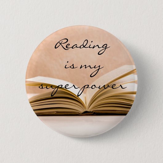 Lezen is mijn superkracht ronde button 5,7 cm (Voorkant)