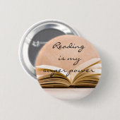 Lezen is mijn superkracht ronde button 5,7 cm (Voorkant /achterkant)