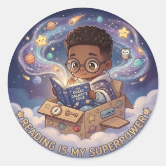 Lezen is mijn superkracht ronde sticker