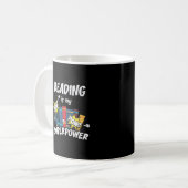 Lezen is Mijn Superpower Book Bookworm Koffiemok (Voorkant links)