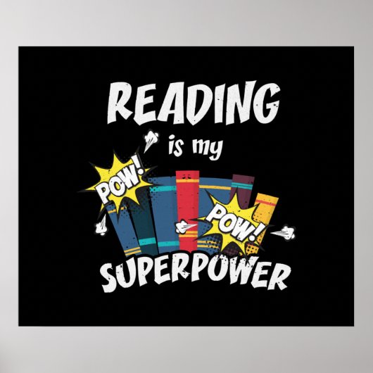 Lezen is Mijn Superpower Book Bookworm Poster (Voorkant)