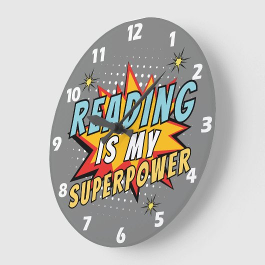 Lezen is mijn Superpower Book Lover Wall Clock Grote Klok (Hoek)