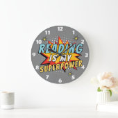 Lezen is mijn Superpower Book Lover Wall Clock Grote Klok (Huis)