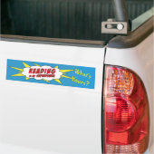 Lezen is mijn Superpower...schoolbusteken/sticker Bumpersticker (Op Truck)