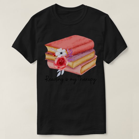 Lezen is Mijn therapie 64 T-shirt (Design voorkant)
