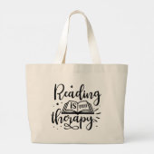 Lezen is mijn therapie boek liefhebber grote tote bag (Achterkant)