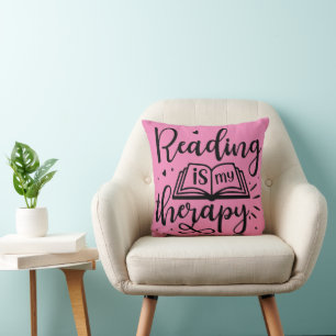 Lezen is mijn therapie boek liefhebber kussen