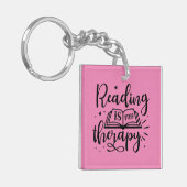 Lezen is mijn therapie boek liefhebber sleutelhanger (Voorkant Links)