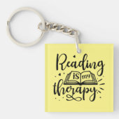 Lezen is mijn therapie boek liefhebber sleutelhanger (Voorkant)