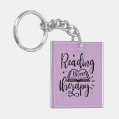 Lezen is mijn therapie boek liefhebber sleutelhanger (Voorkant Links)