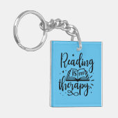 Lezen is mijn therapie boek liefhebber sleutelhanger (Voorkant Links)