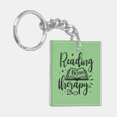 Lezen is mijn therapie boek liefhebber sleutelhanger (Voorkant Links)