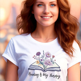 Lezen is mijn therapie, Boho Wildflower en Boek T-shirt
