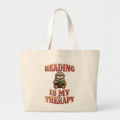 Lezen is mijn therapie grote tote bag (Voorkant)