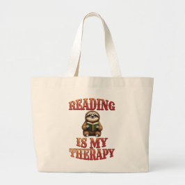 Lezen is mijn therapie grote tote bag