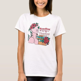 Lezen is mijn therapie t-shirt