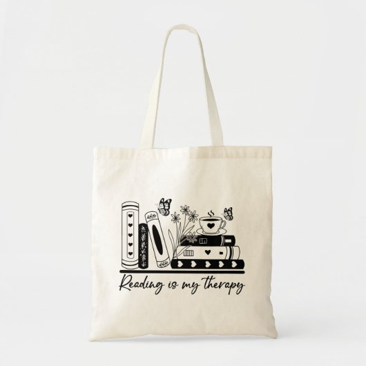 Lezen is mijn therapie tote bag (Voorkant)