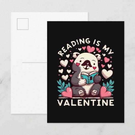 Lezen is mijn Valentijn Uitnodiging Briefkaart (Voorkant / Achterkant)