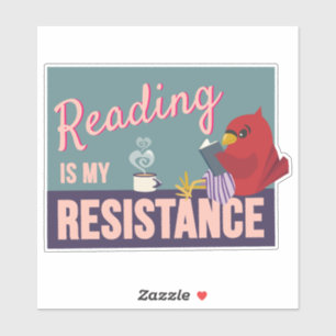 Lezen is mijn verzet Paarse Rechthoek sticker