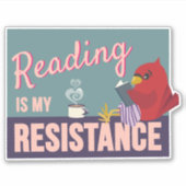 Lezen is mijn verzet Paarse Rechthoek sticker (Voorkant)