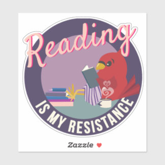 Lezen is mijn verzet Paarse Ronde Speld Sticker