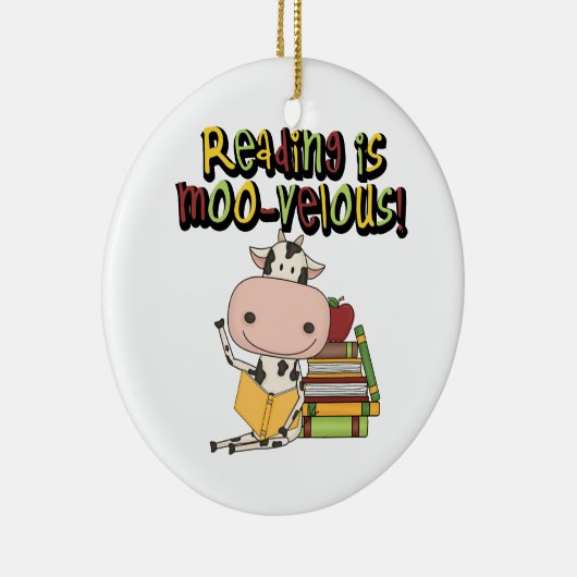 Lezen is moo-velous keramisch ornament (Rechts)