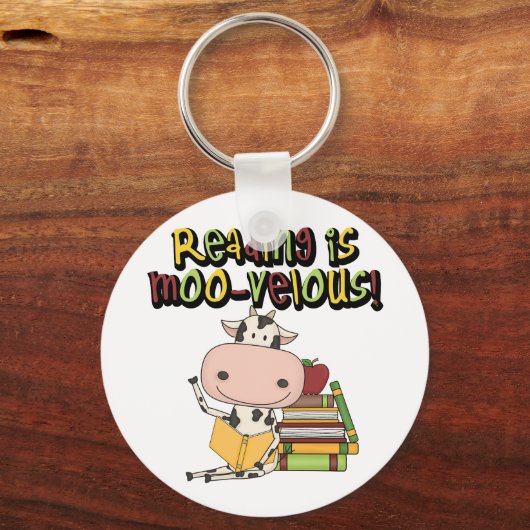 Lezen is moo-velous sleutelhanger (Voorkant)