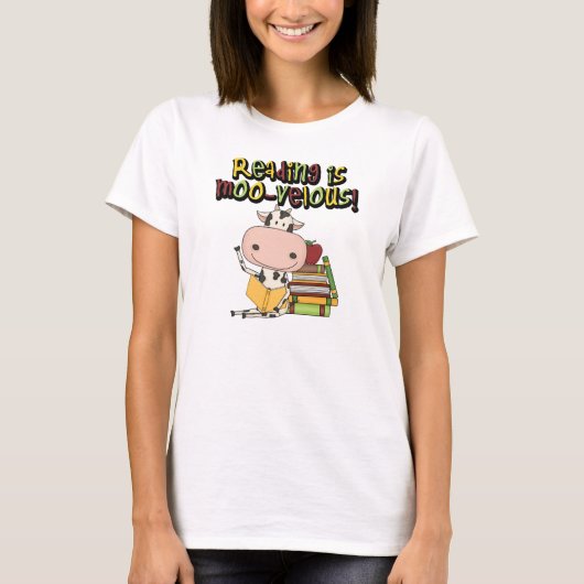 Lezen is moo-velous t-shirt (Voorkant)