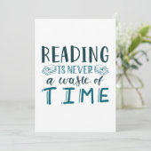 Lezen is nooit tijdverspilling. bedankkaart (Staand voorkant)