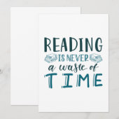 Lezen is nooit tijdverspilling. bedankkaart (Voorkant / Achterkant)