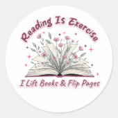 Lezen is oefenen... ronde sticker (Voorkant)